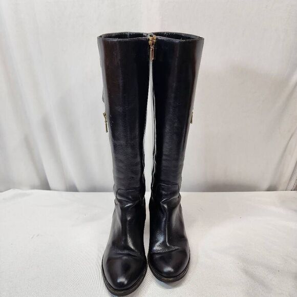 Marruecos Women's 5 Black Leather Knee-High Riding Boots Columbian - Picture 6 of 13